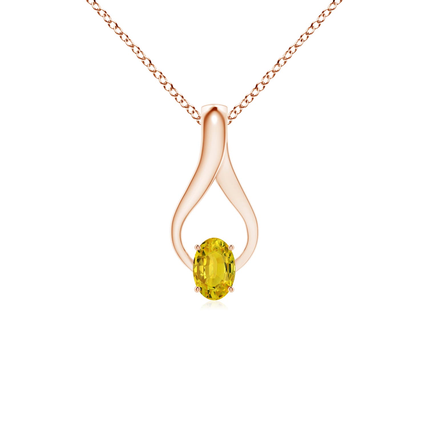 AAAA - Yellow Sapphire / 0.71 CT / 14 KT Rose Gold