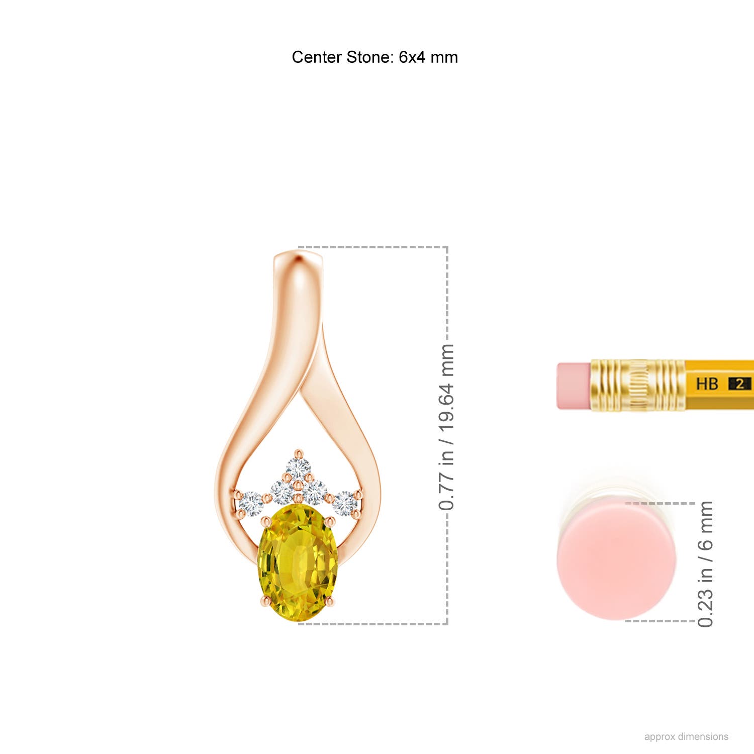 AAAA - Yellow Sapphire / 0.71 CT / 14 KT Rose Gold