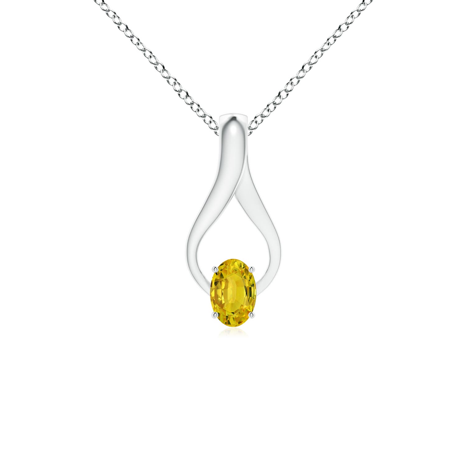 AAAA - Yellow Sapphire / 0.71 CT / 14 KT White Gold