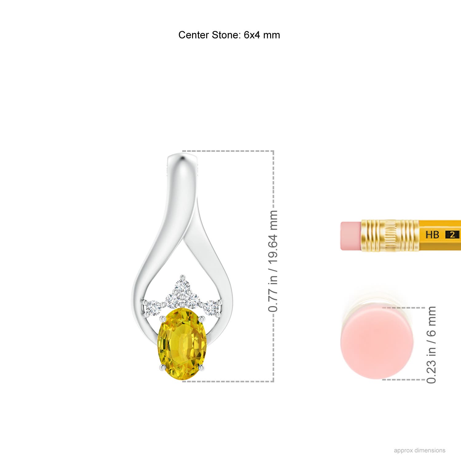 AAAA - Yellow Sapphire / 0.71 CT / 14 KT White Gold