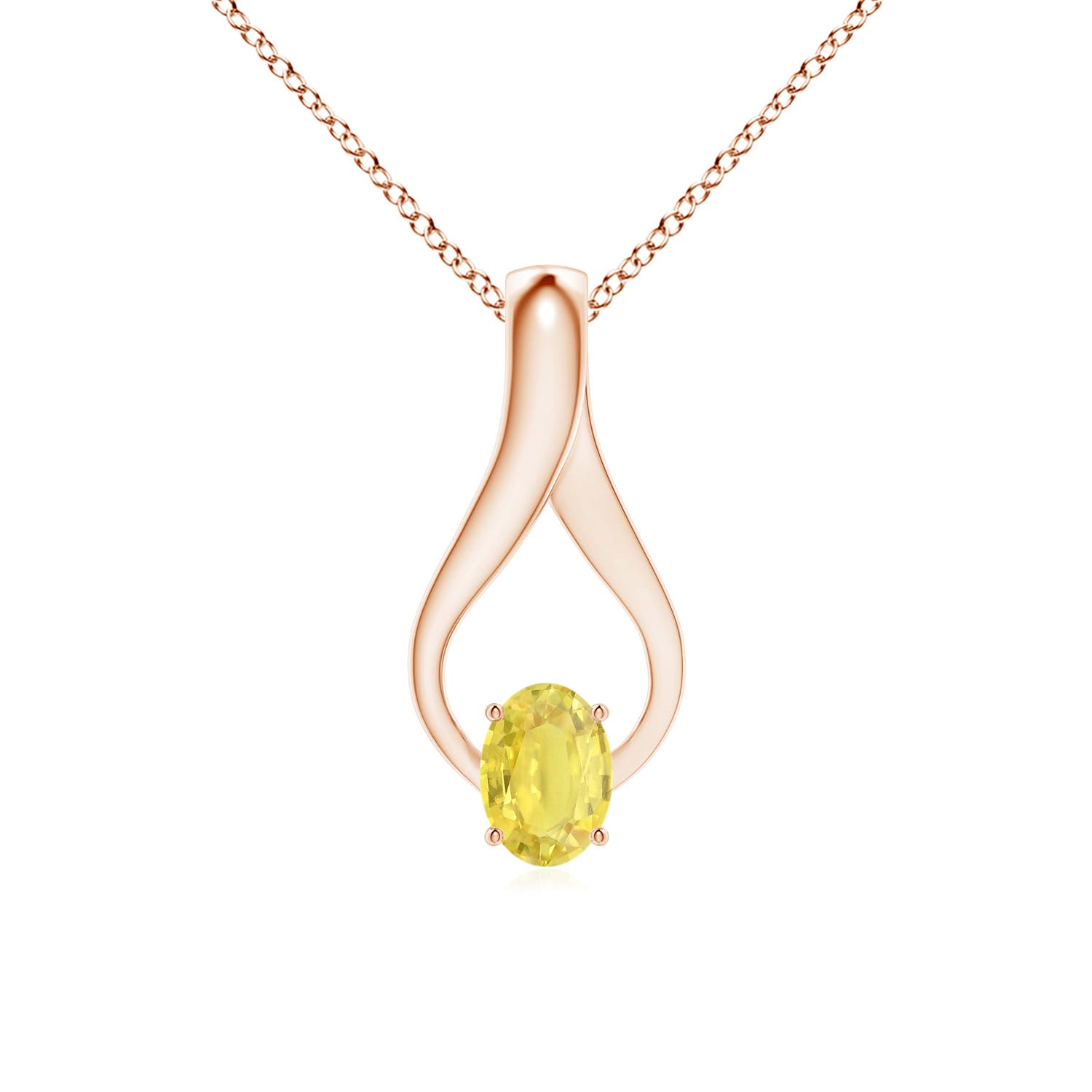 A - Yellow Sapphire / 1.07 CT / 14 KT Rose Gold