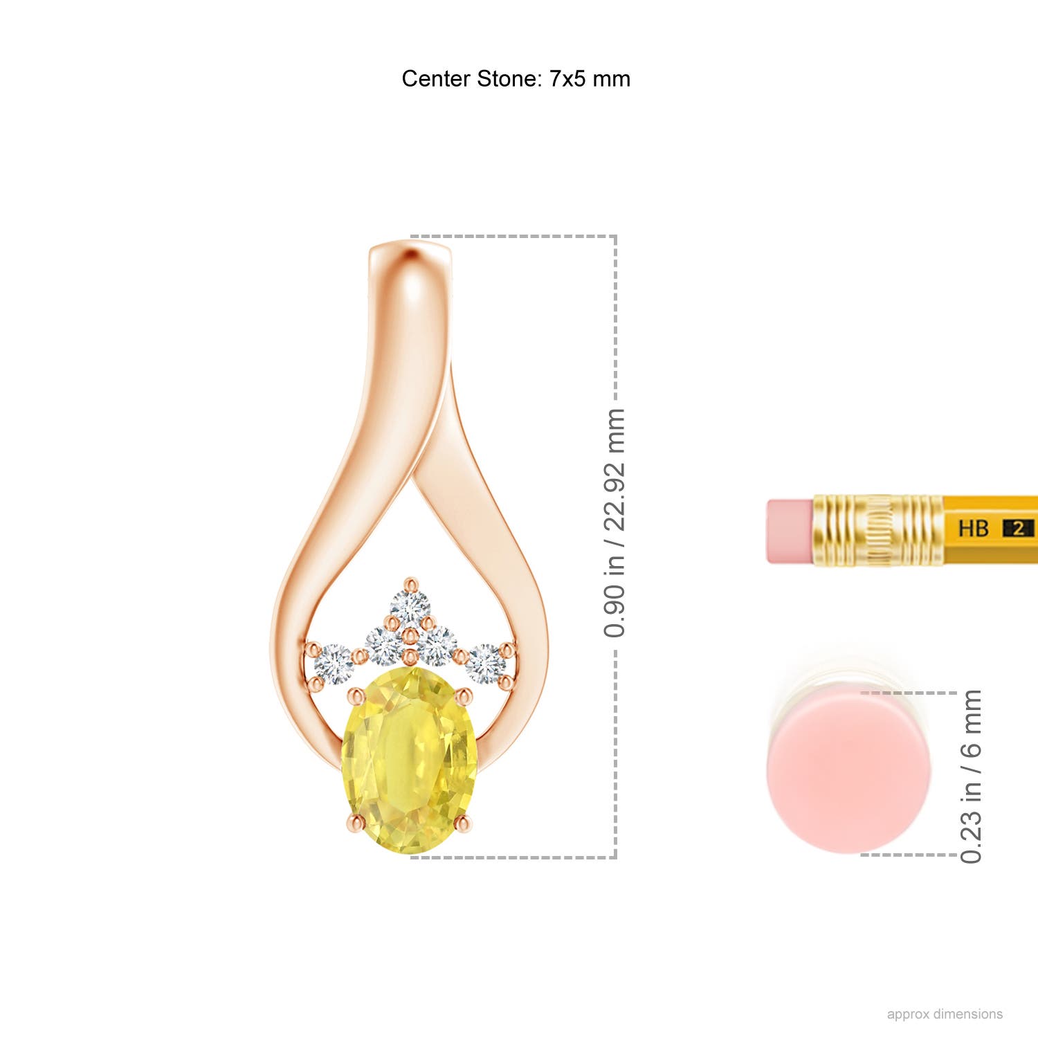 A - Yellow Sapphire / 1.07 CT / 14 KT Rose Gold