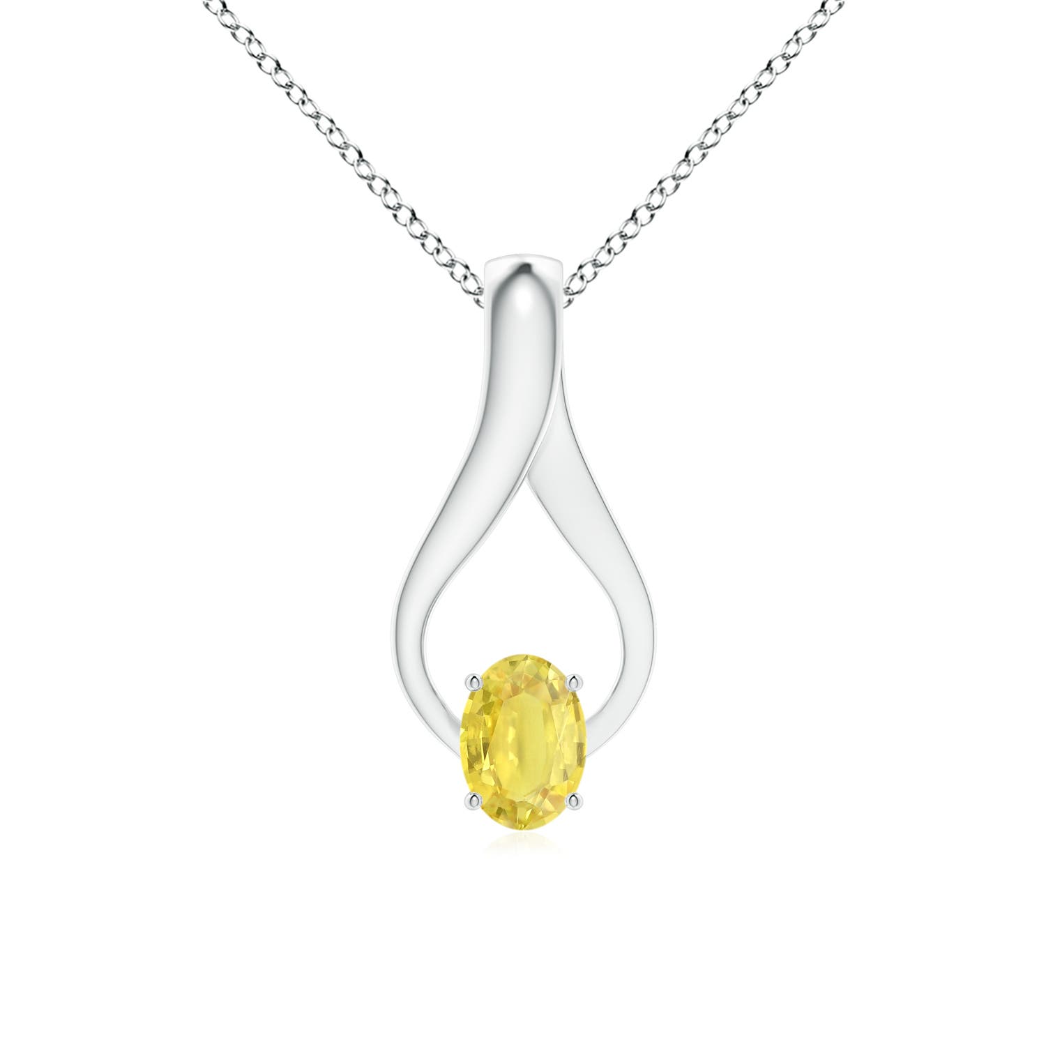 A - Yellow Sapphire / 1.07 CT / 14 KT White Gold