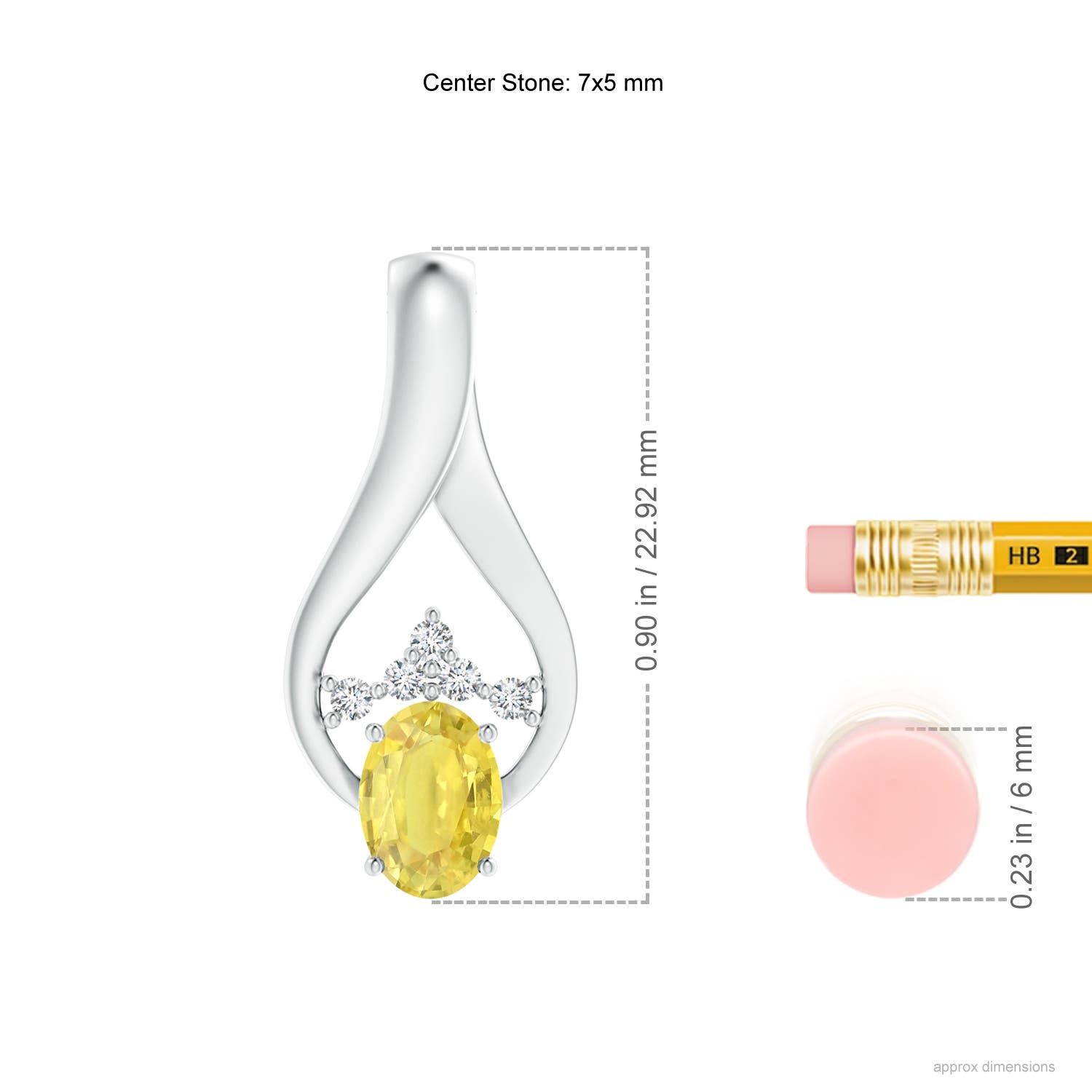 A - Yellow Sapphire / 1.07 CT / 14 KT White Gold