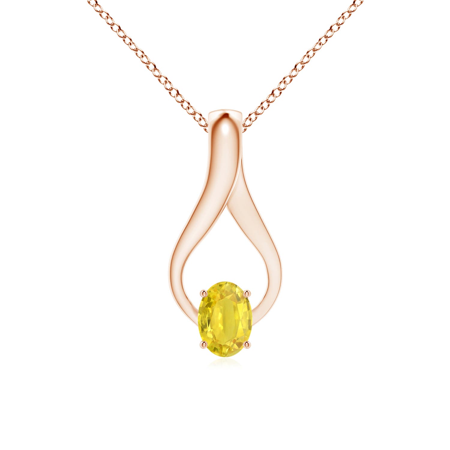 AA - Yellow Sapphire / 1.07 CT / 14 KT Rose Gold