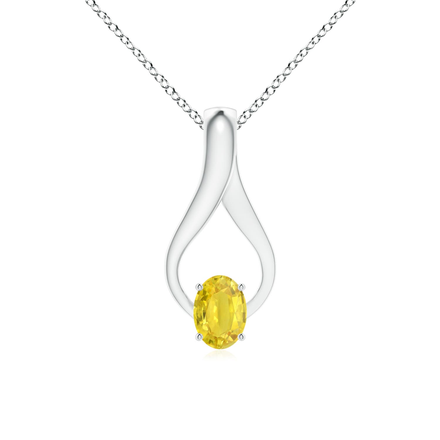 AA - Yellow Sapphire / 1.07 CT / 14 KT White Gold