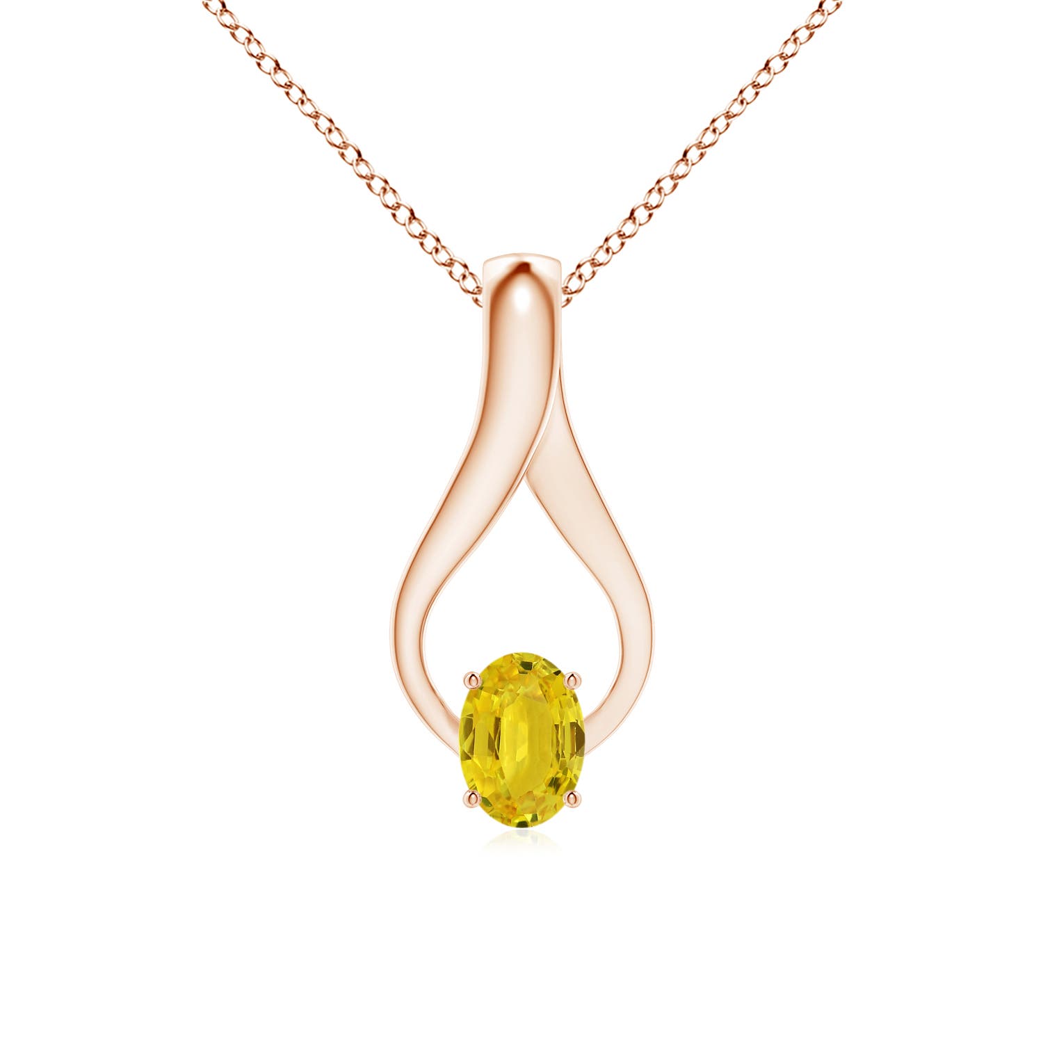 AAA - Yellow Sapphire / 1.07 CT / 14 KT Rose Gold