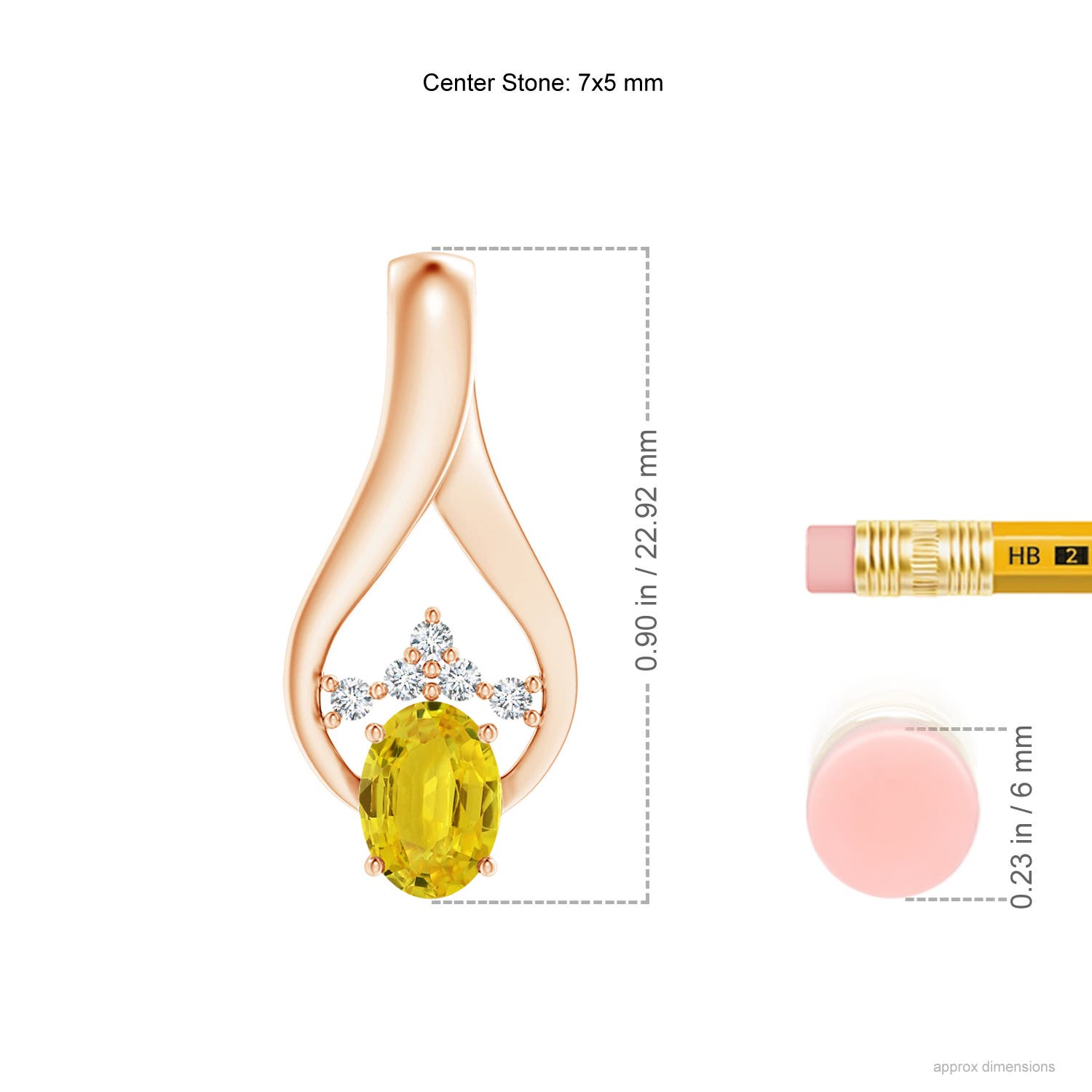 AAA - Yellow Sapphire / 1.07 CT / 14 KT Rose Gold