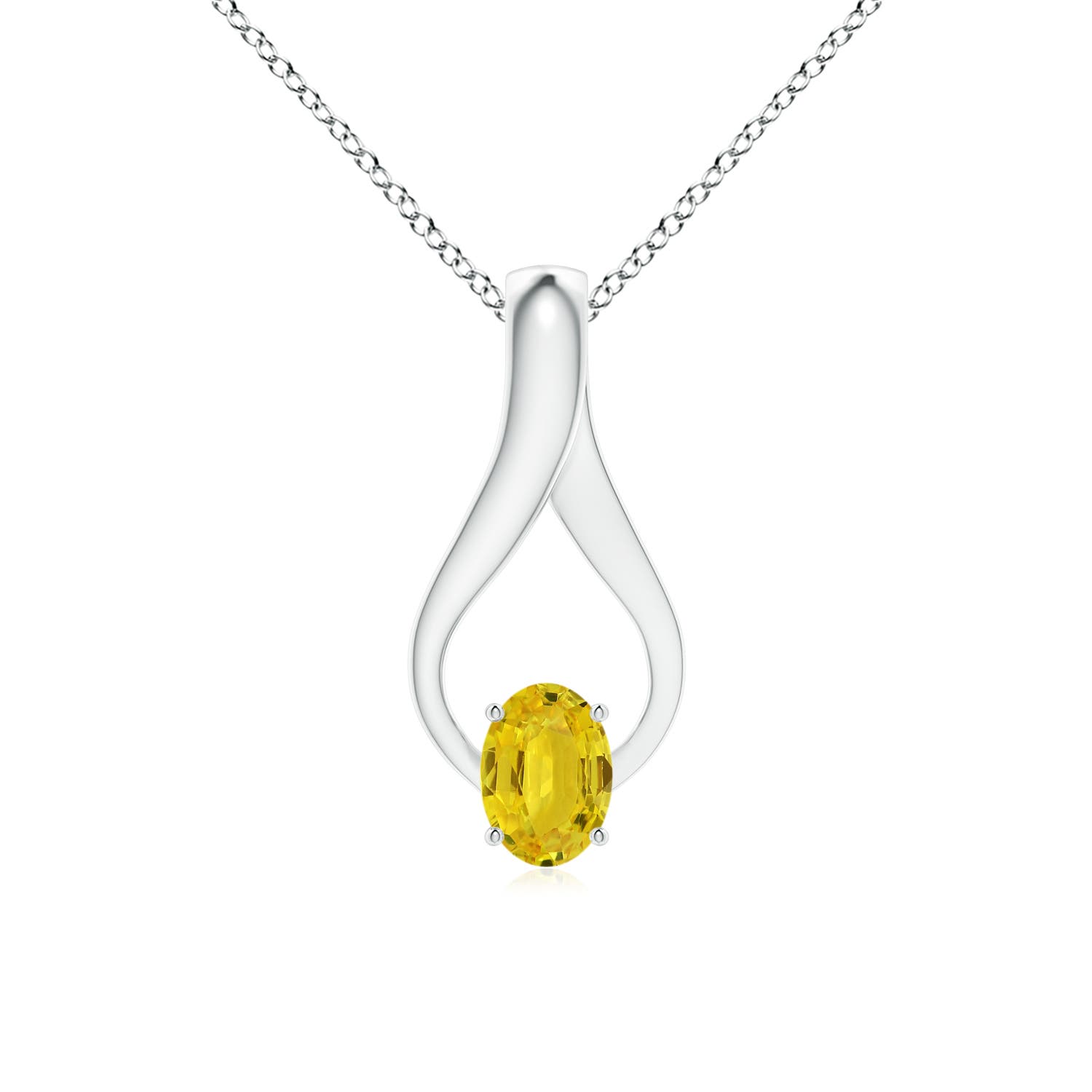 AAA - Yellow Sapphire / 1.07 CT / 14 KT White Gold