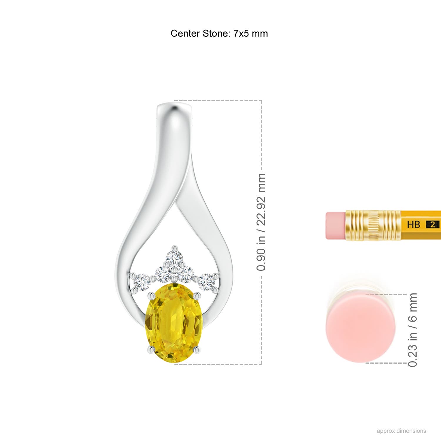 AAA - Yellow Sapphire / 1.07 CT / 14 KT White Gold