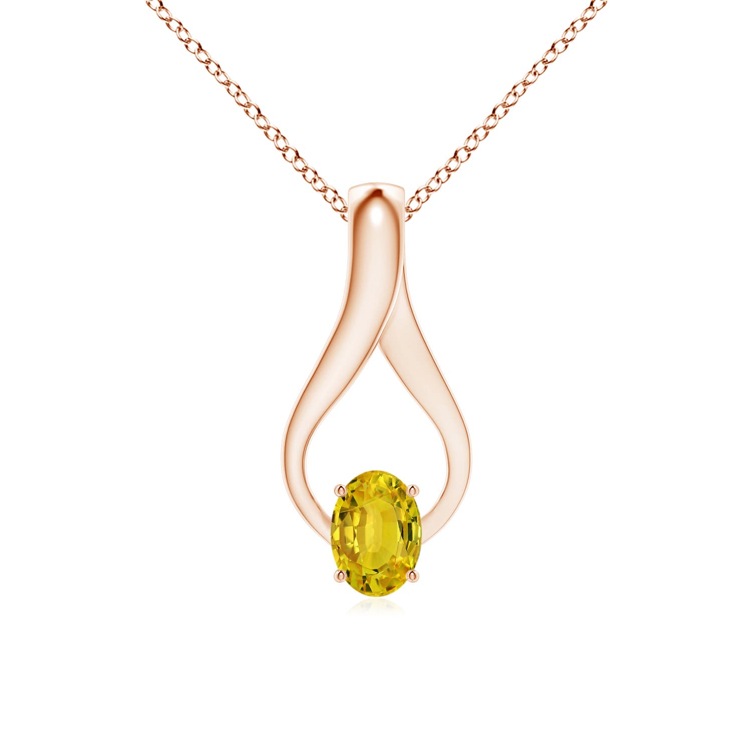 AAAA - Yellow Sapphire / 1.07 CT / 14 KT Rose Gold