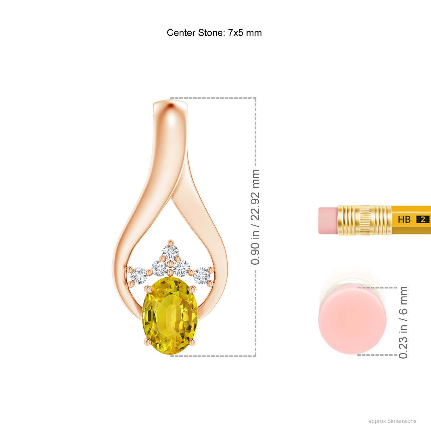 AAAA - Yellow Sapphire / 1.07 CT / 14 KT Rose Gold