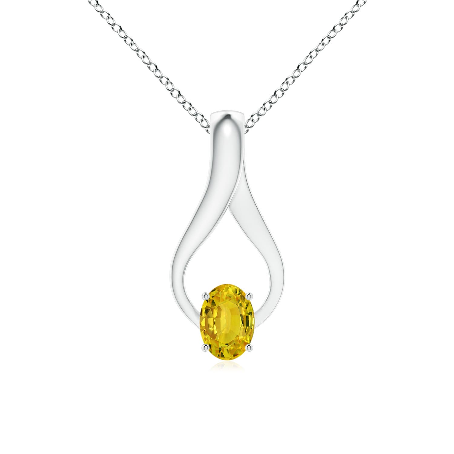 AAAA - Yellow Sapphire / 1.07 CT / 14 KT White Gold