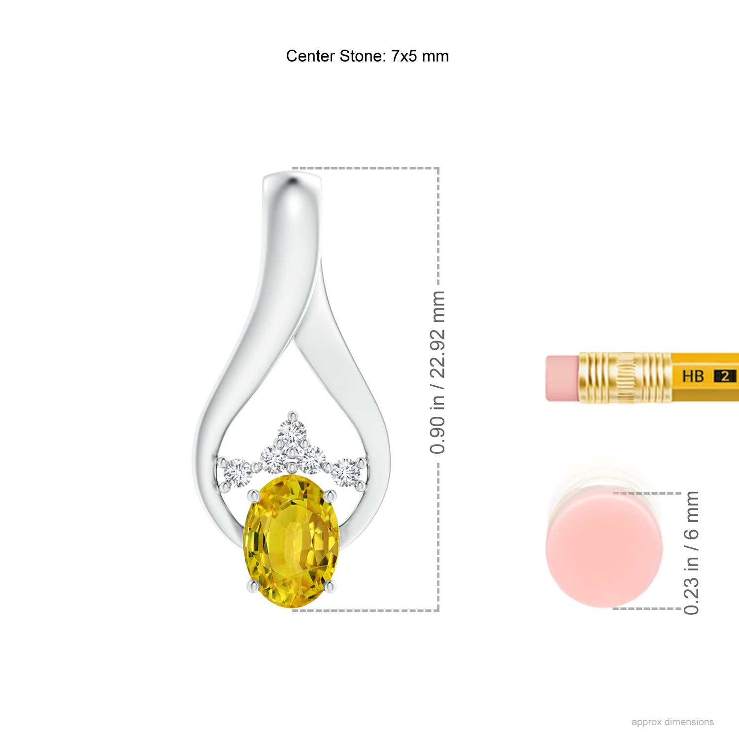 AAAA - Yellow Sapphire / 1.07 CT / 14 KT White Gold