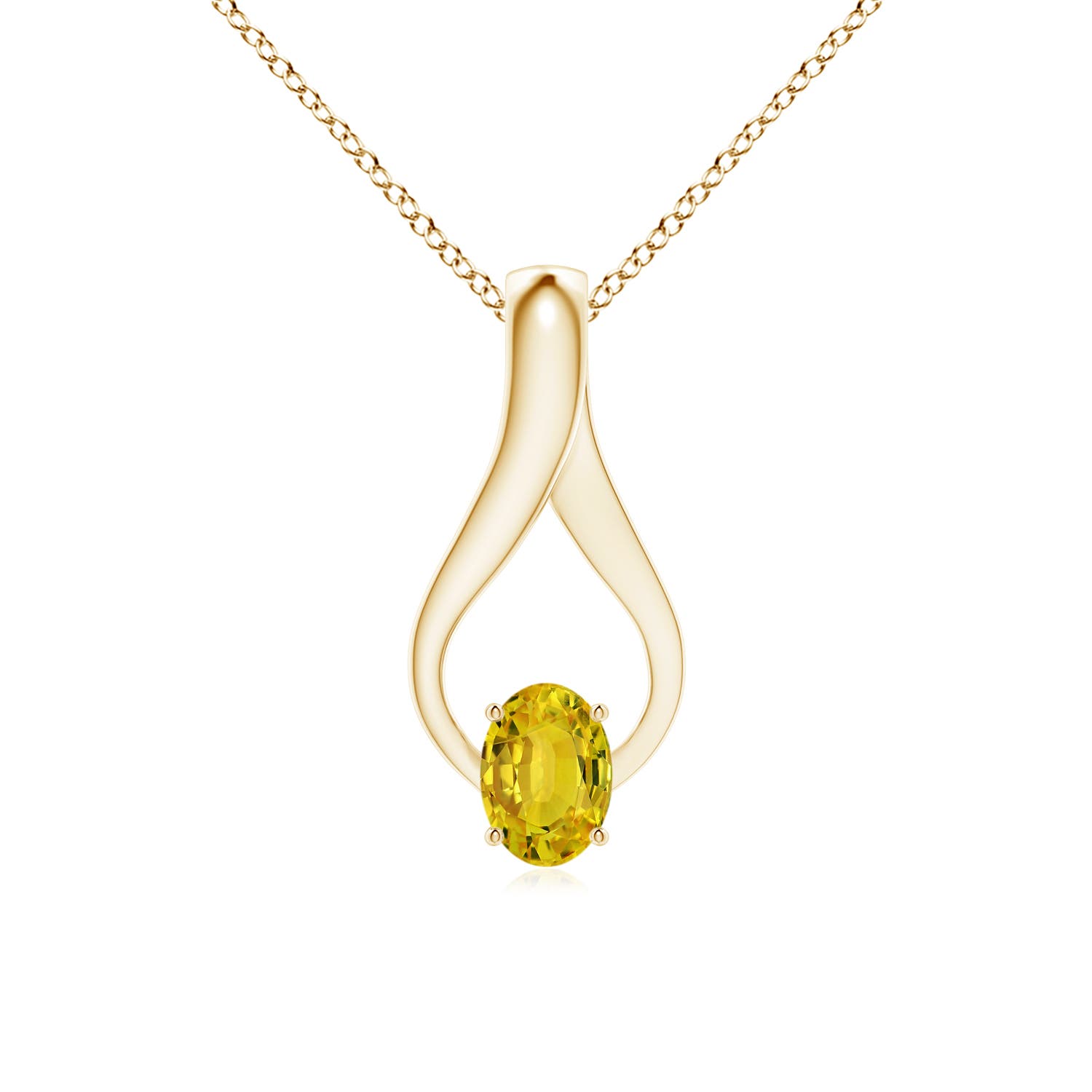 AAAA - Yellow Sapphire / 1.07 CT / 14 KT Yellow Gold