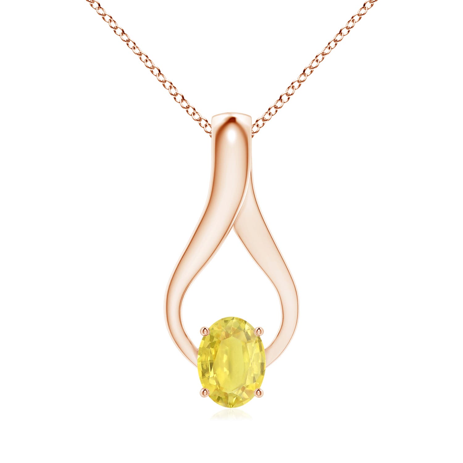 A - Yellow Sapphire / 1.61 CT / 14 KT Rose Gold