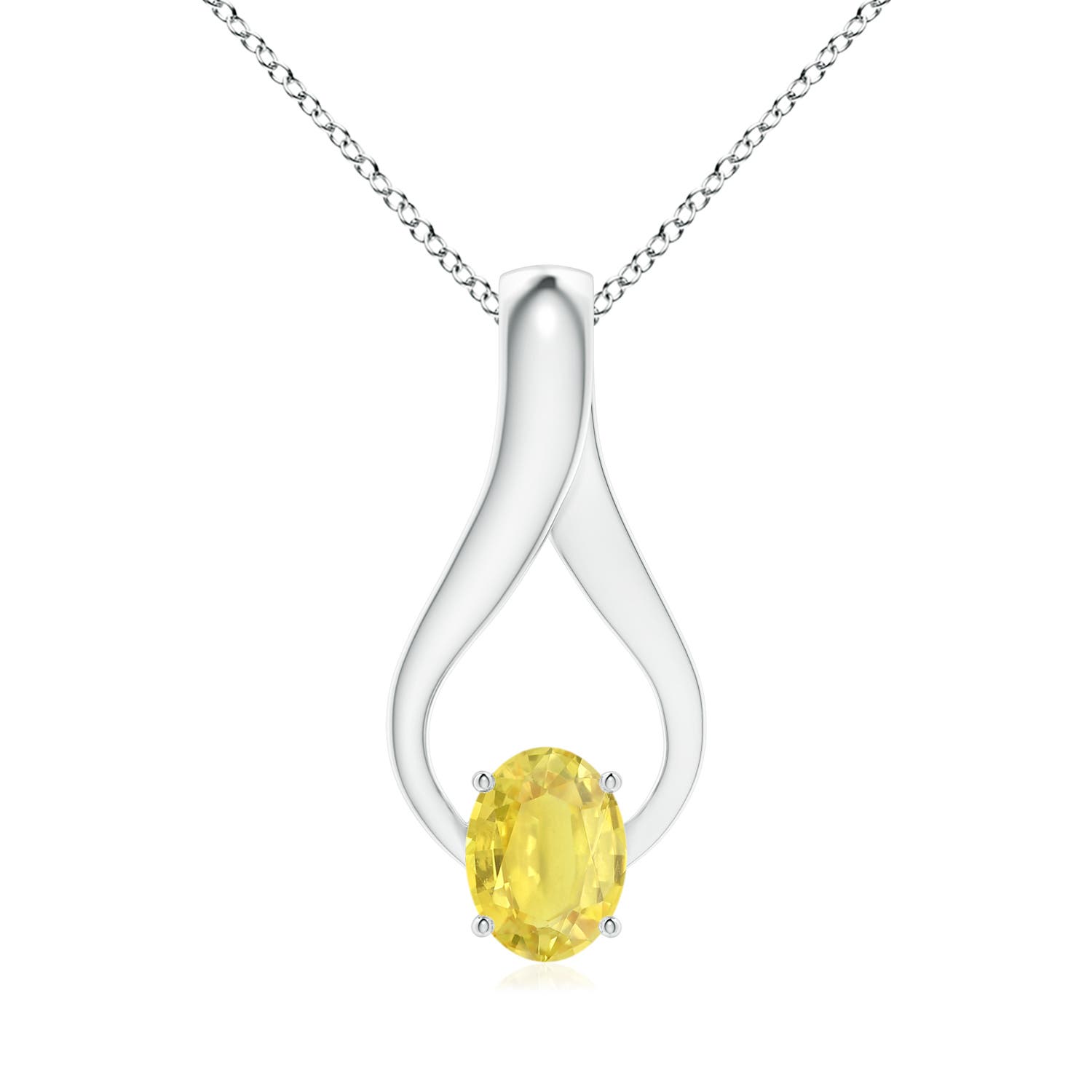 A - Yellow Sapphire / 1.61 CT / 14 KT White Gold