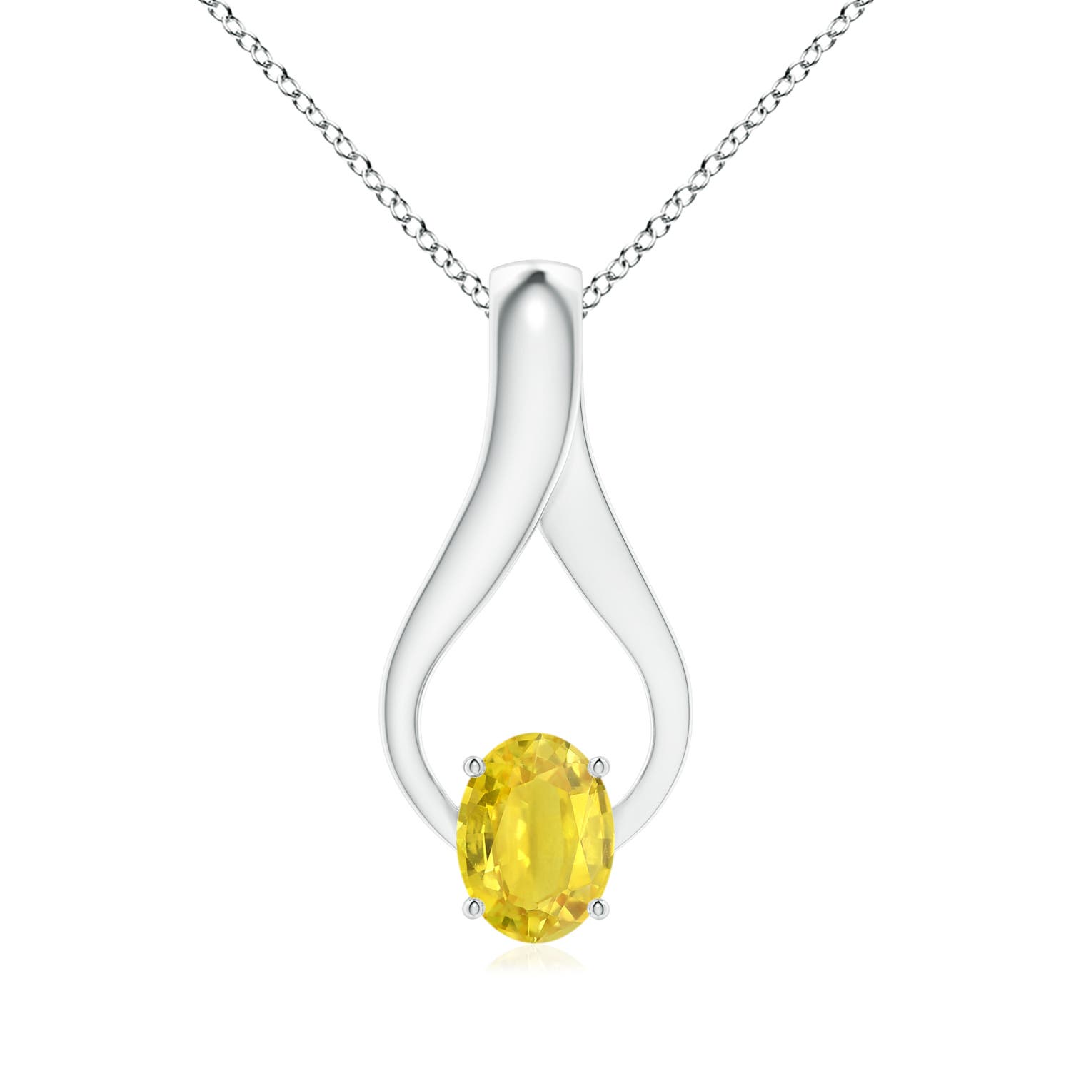 AA - Yellow Sapphire / 1.61 CT / 14 KT White Gold