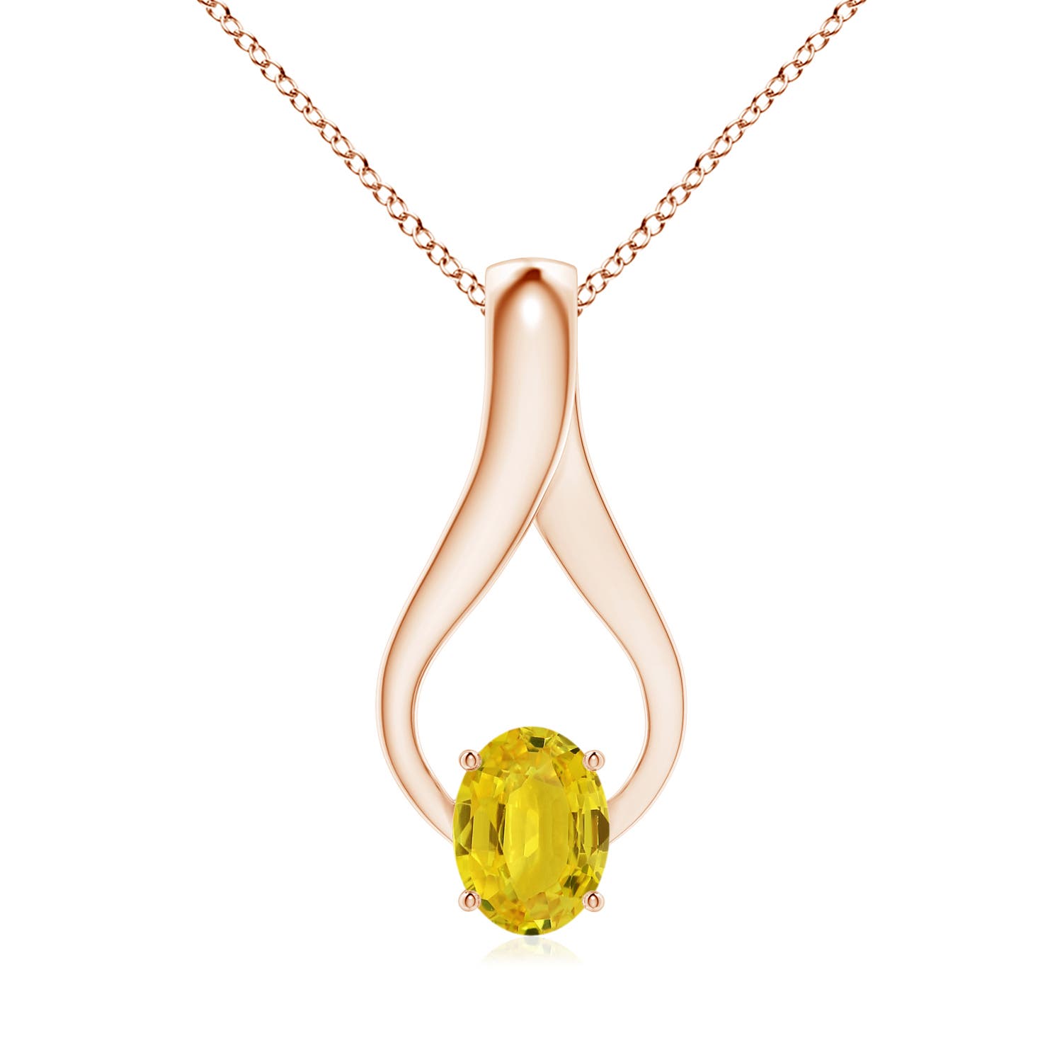 AAA - Yellow Sapphire / 1.61 CT / 14 KT Rose Gold