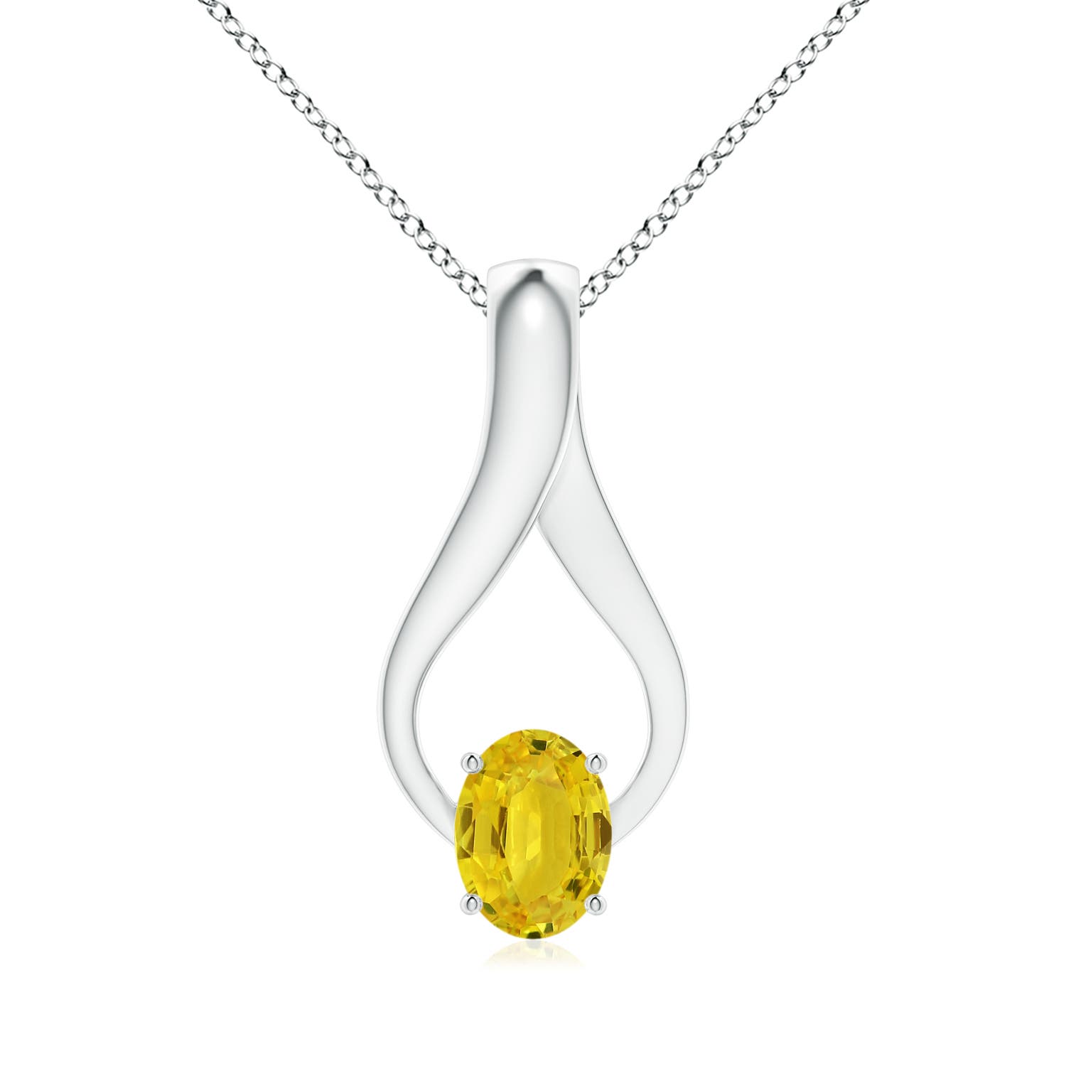 AAA - Yellow Sapphire / 1.61 CT / 14 KT White Gold