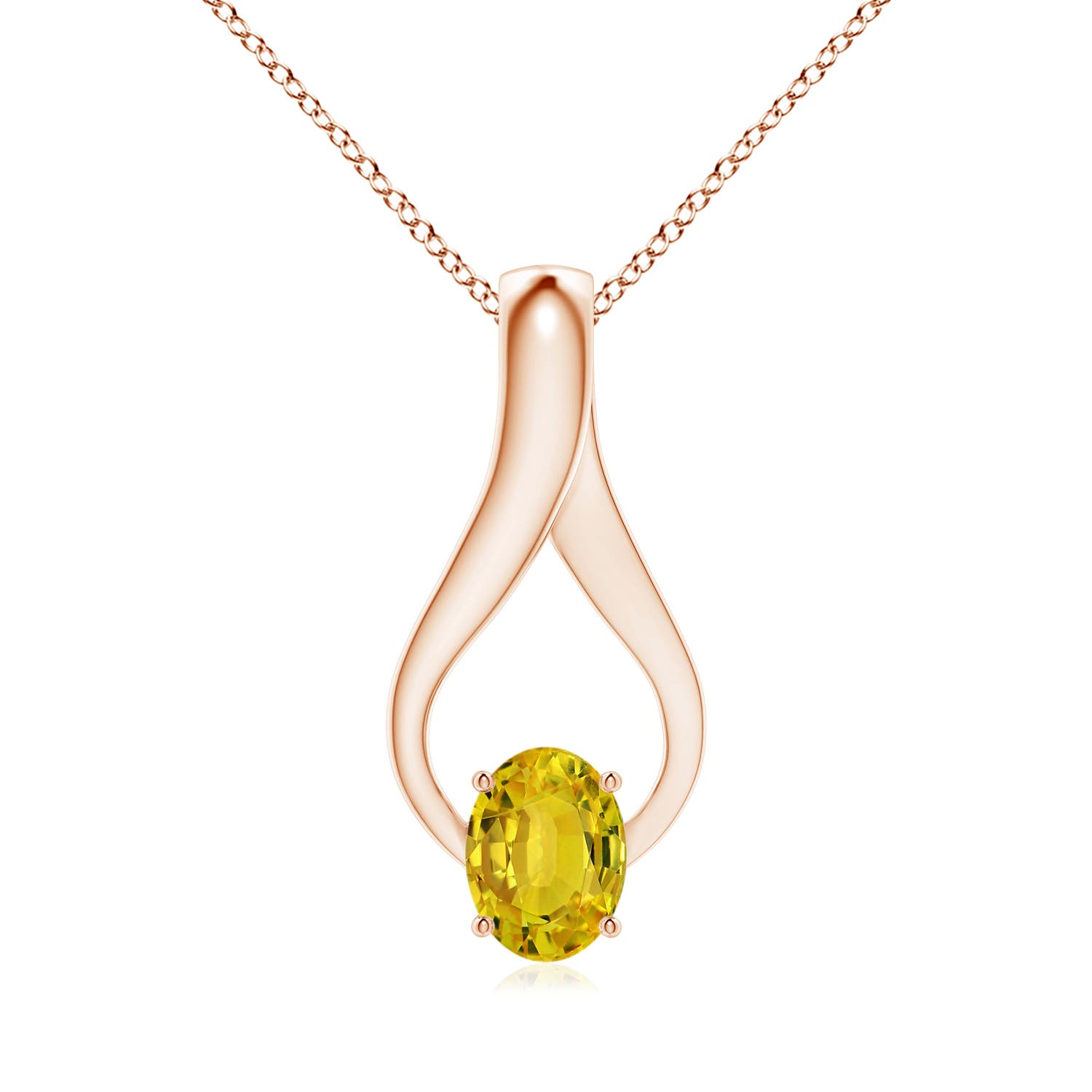 AAAA - Yellow Sapphire / 1.61 CT / 14 KT Rose Gold