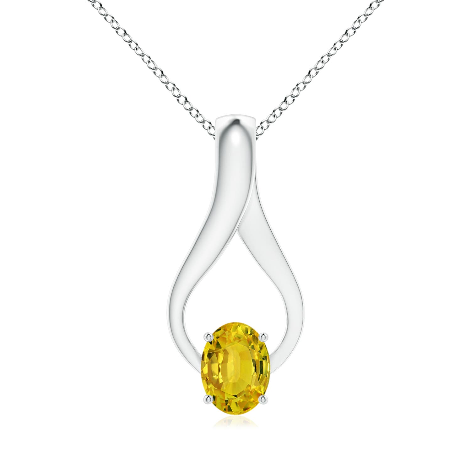 AAAA - Yellow Sapphire / 1.61 CT / 14 KT White Gold