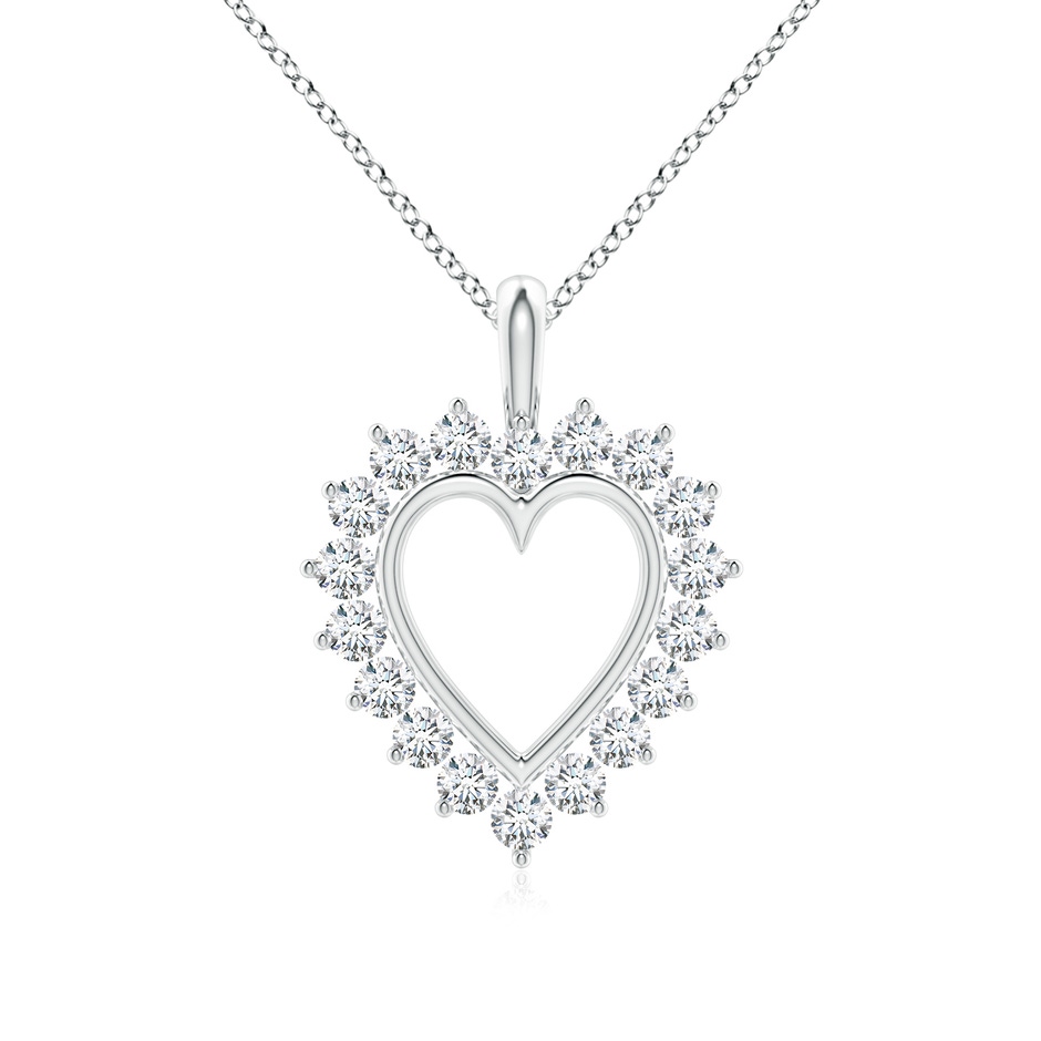2mm GVS2 Diamond Open Heart V-Bale Pendant in P950 Platinum 