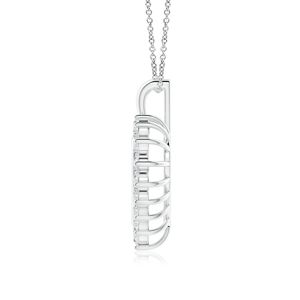 2mm HSI2 Diamond Open Heart V-Bale Pendant in 18K White Gold - side 199