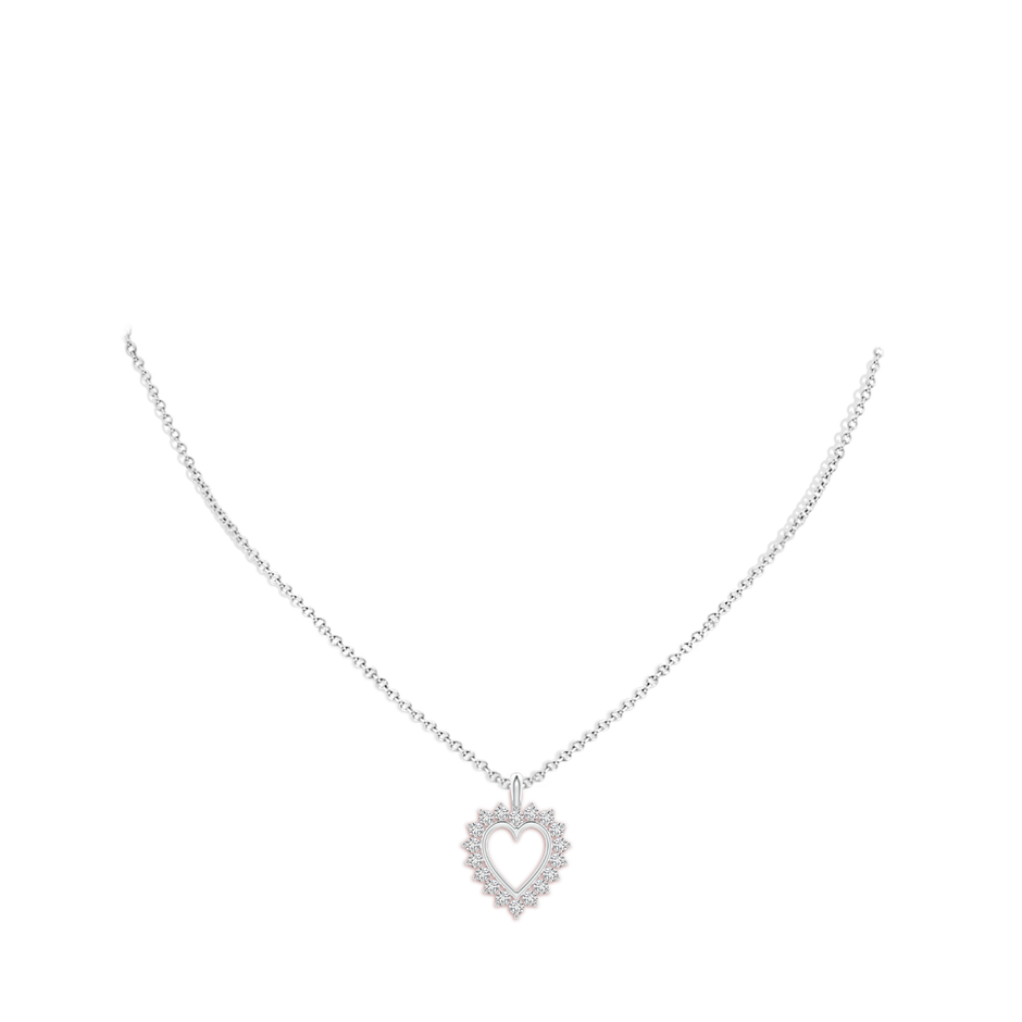 2mm HSI2 Diamond Open Heart V-Bale Pendant in 18K White Gold pen