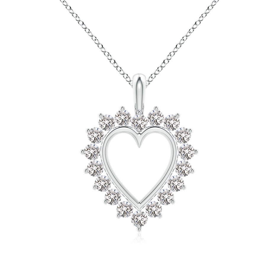 2mm IJI1I2 Diamond Open Heart V-Bale Pendant in P950 Platinum 