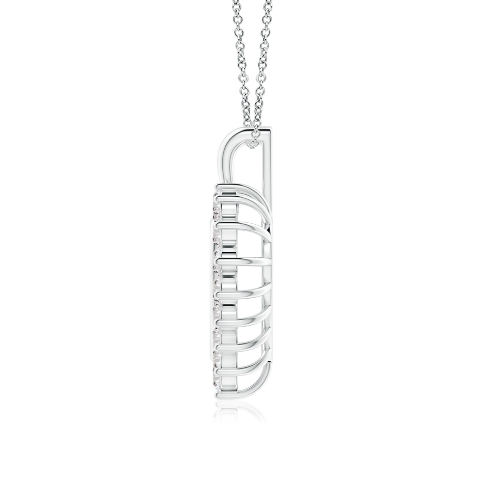 2mm IJI1I2 Diamond Open Heart V-Bale Pendant in P950 Platinum side 199