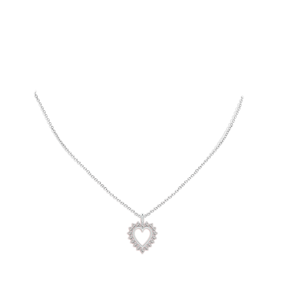2mm IJI1I2 Diamond Open Heart V-Bale Pendant in P950 Platinum pen