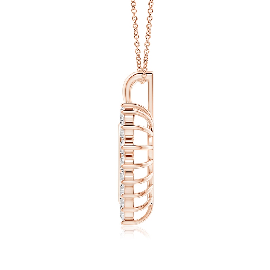 2mm IJI1I2 Diamond Open Heart V-Bale Pendant in Rose Gold side 199