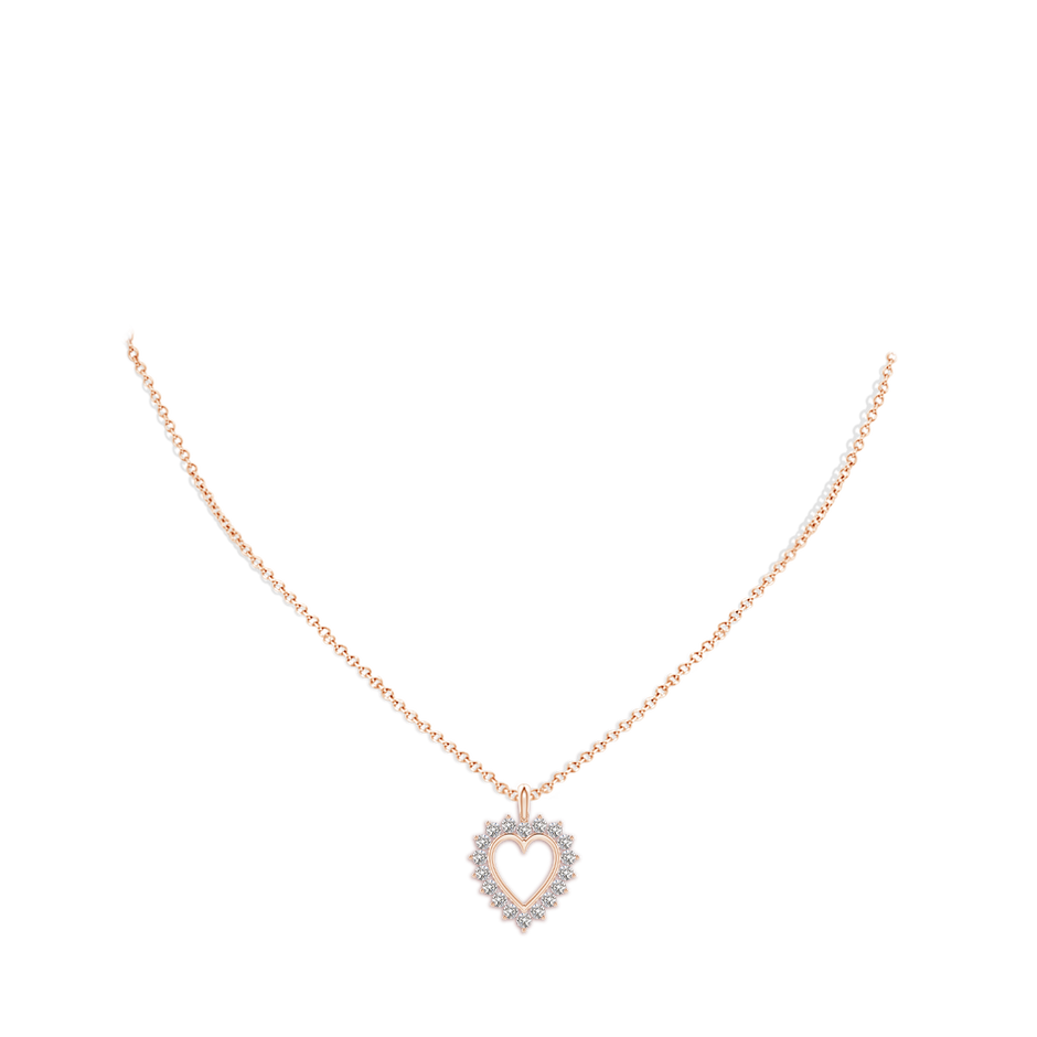 2mm IJI1I2 Diamond Open Heart V-Bale Pendant in Rose Gold pen