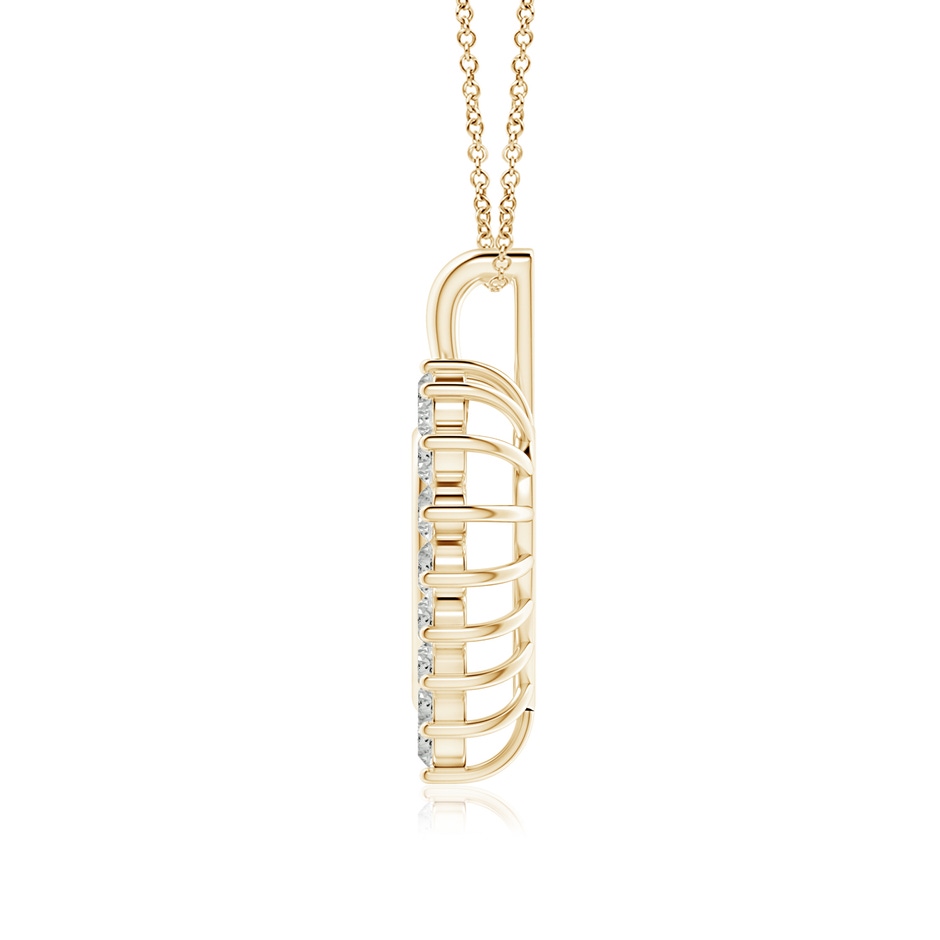 2mm KI3 Diamond Open Heart V-Bale Pendant in Yellow Gold side 199