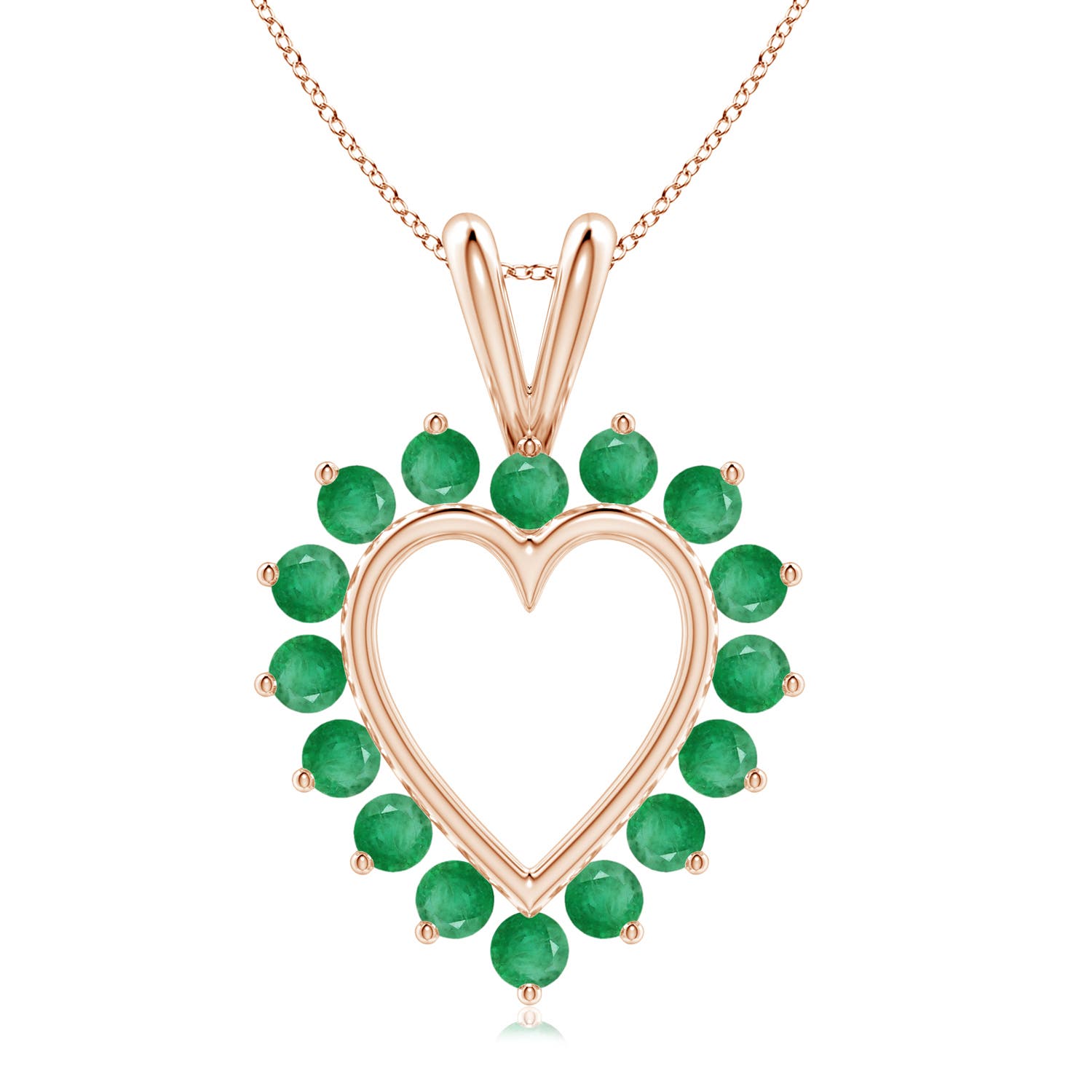 A - Emerald / 0.72 CT / 14 KT Rose Gold