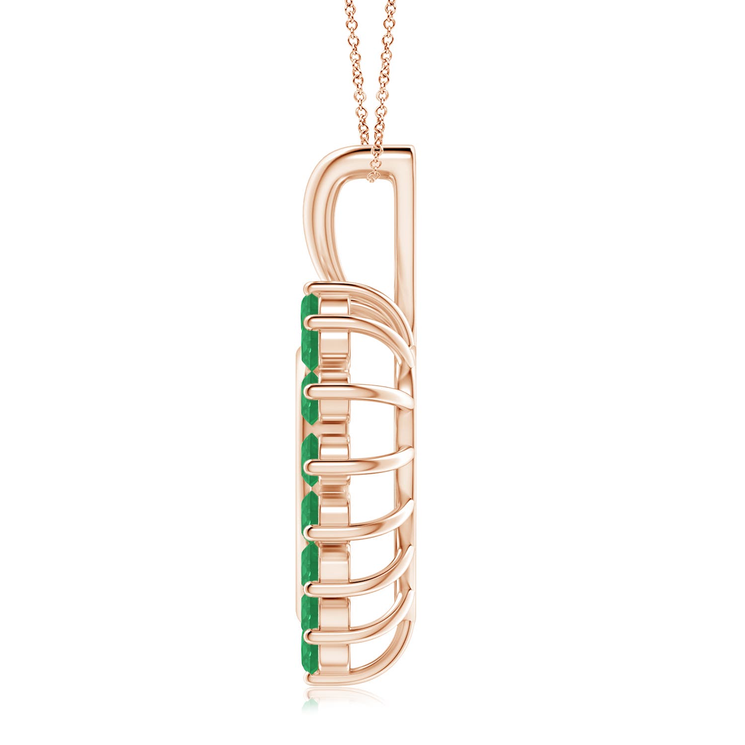 A - Emerald / 0.72 CT / 14 KT Rose Gold