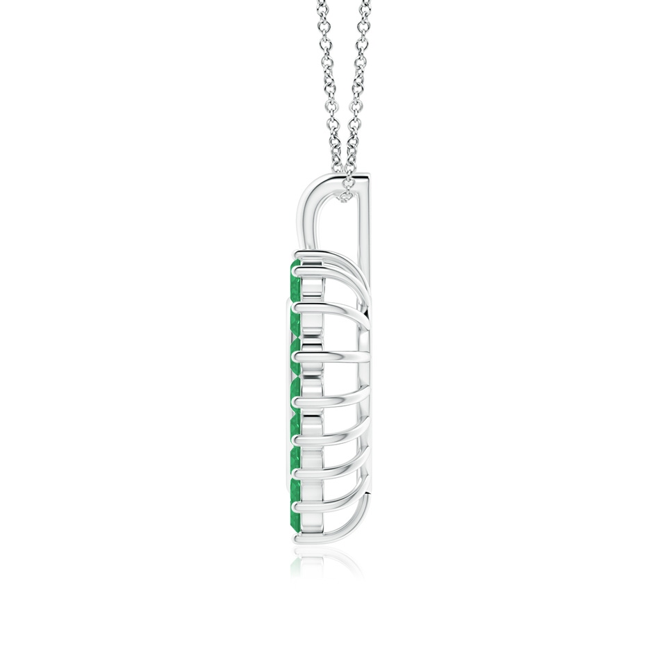 2mm A Emerald Open Heart V-Bale Pendant in White Gold side 199