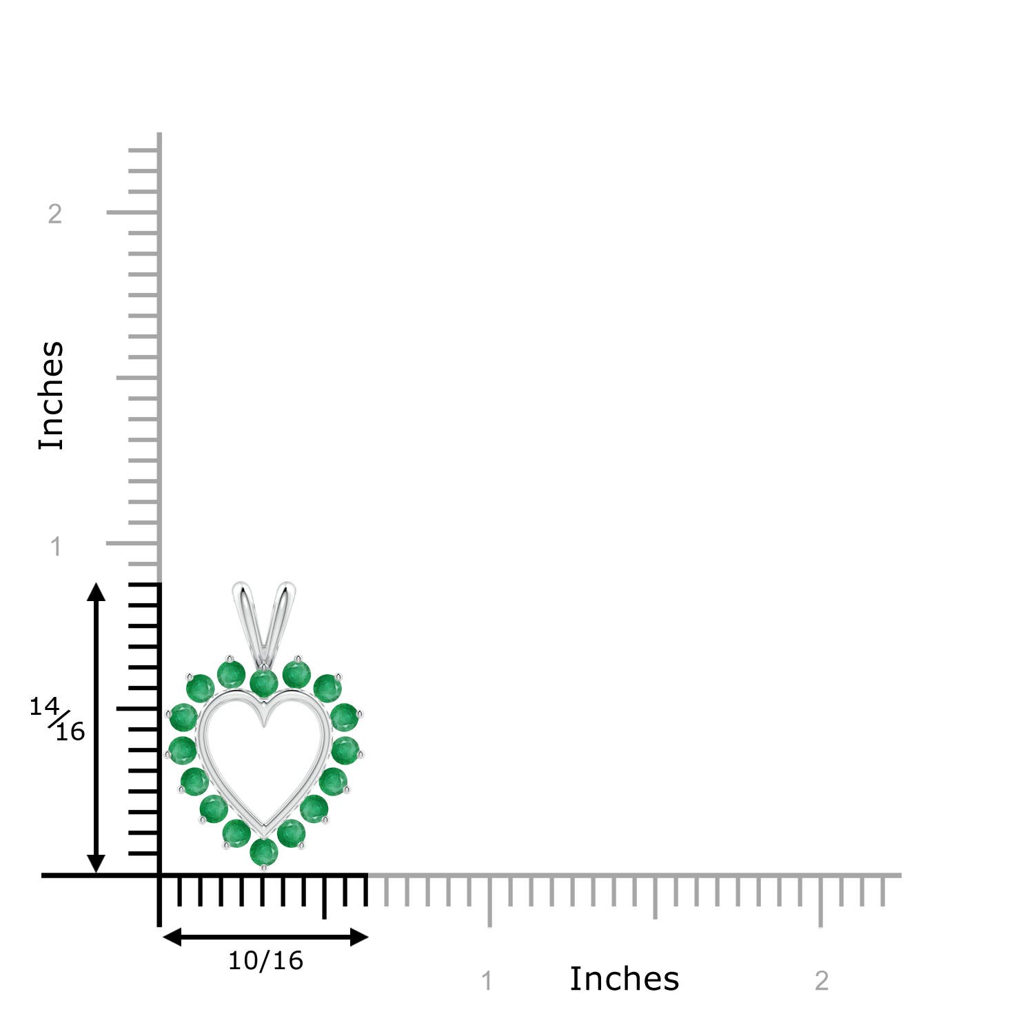 A - Emerald / 0.72 CT / 14 KT White Gold