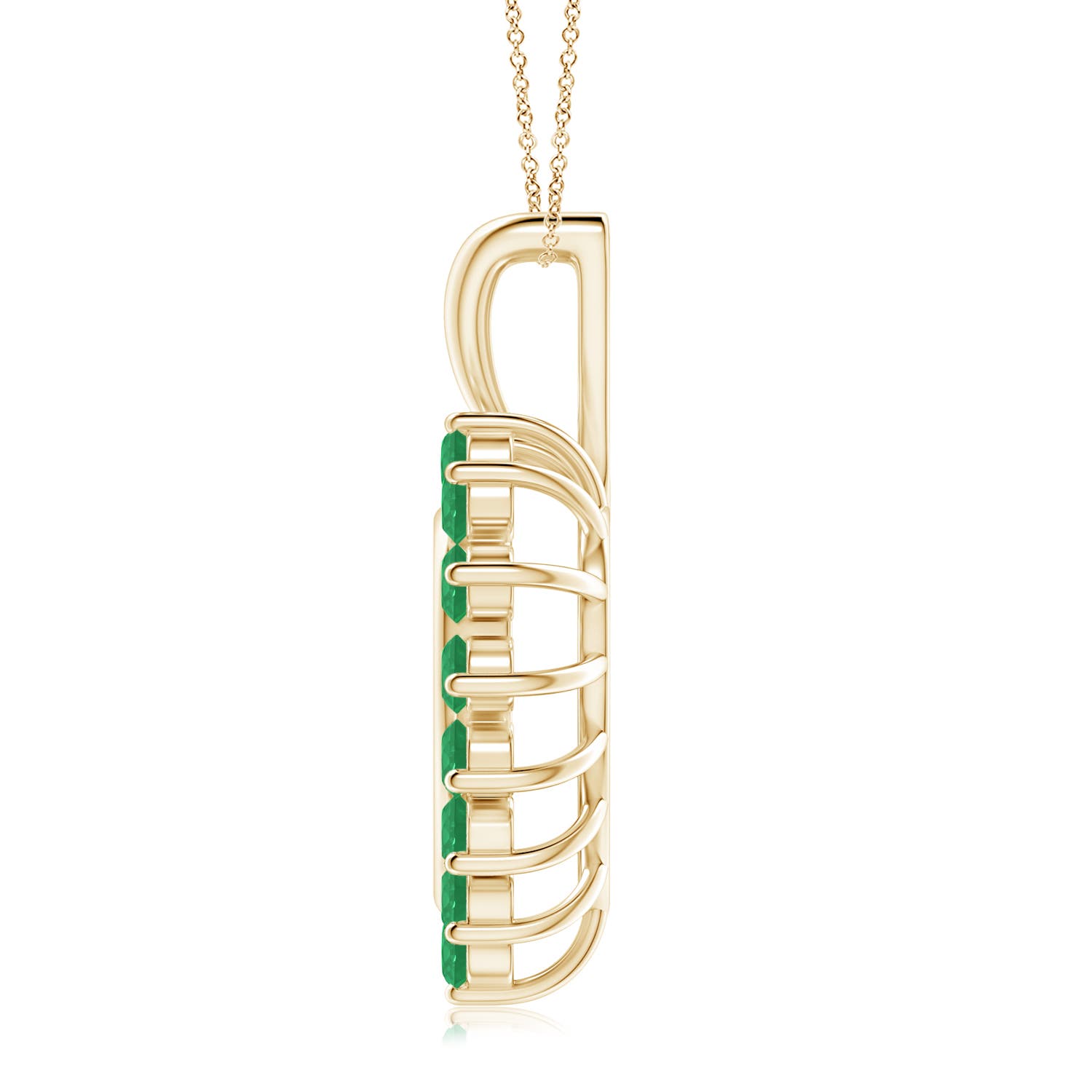 A - Emerald / 0.72 CT / 14 KT Yellow Gold