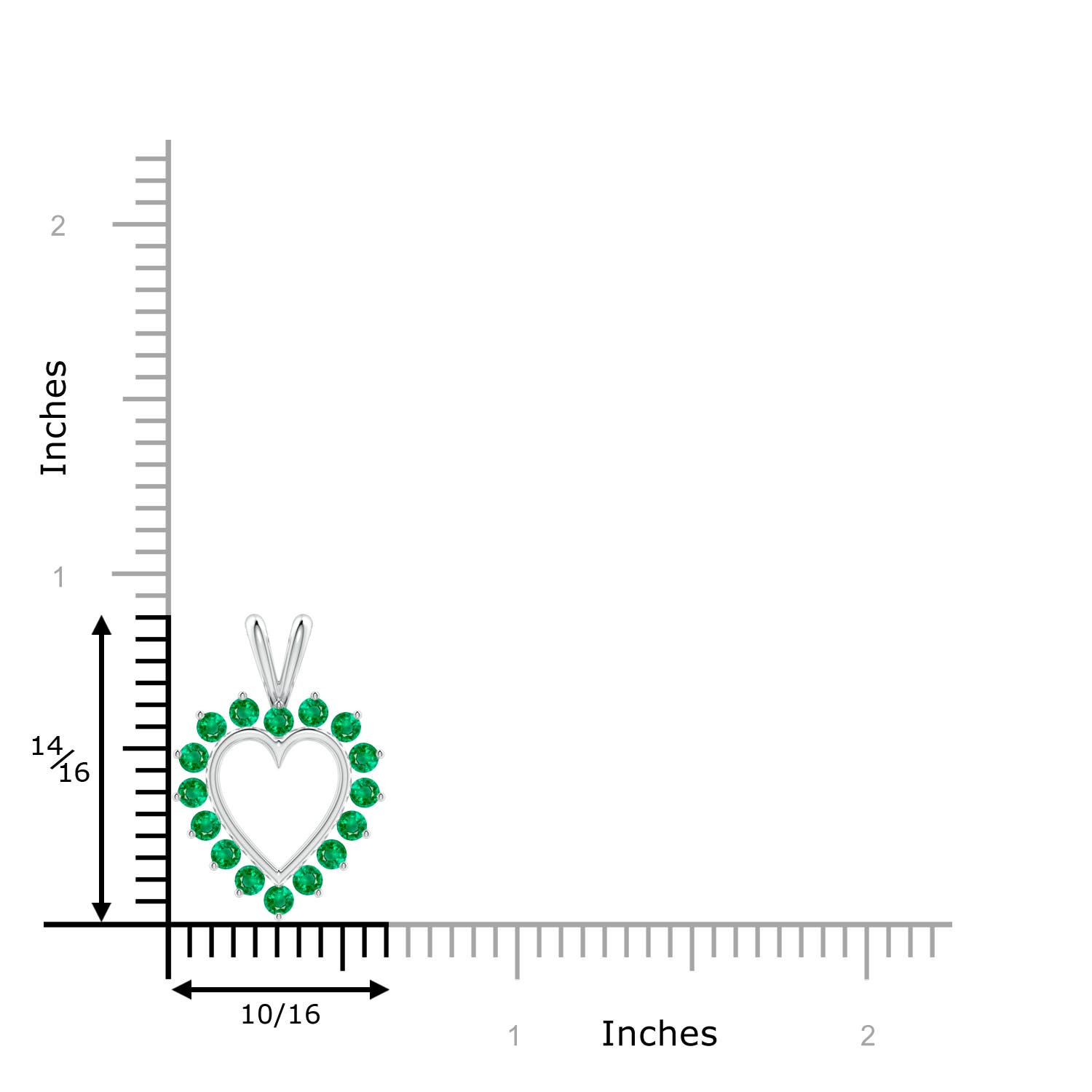 AAA - Emerald / 0.72 CT / 14 KT White Gold