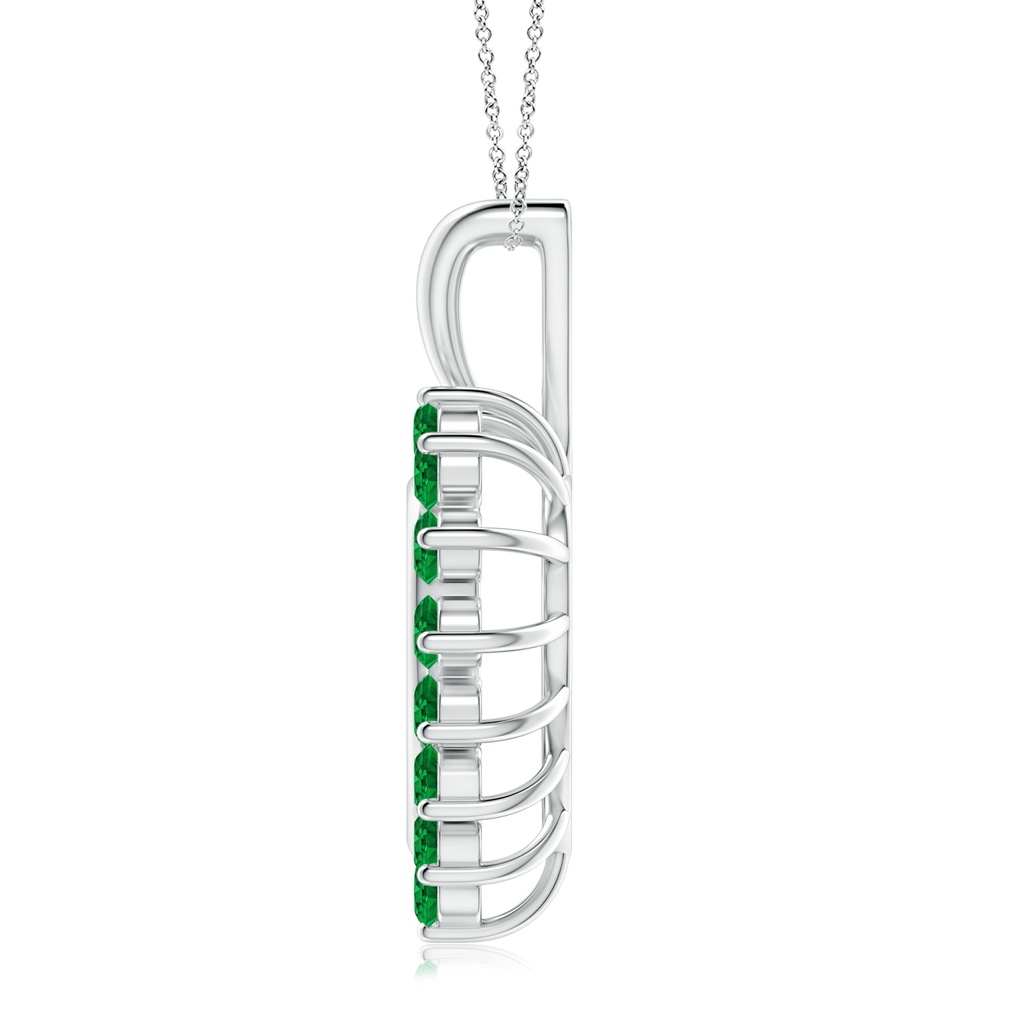 2mm AAAA Emerald Open Heart V-Bale Pendant in P950 Platinum Product Image