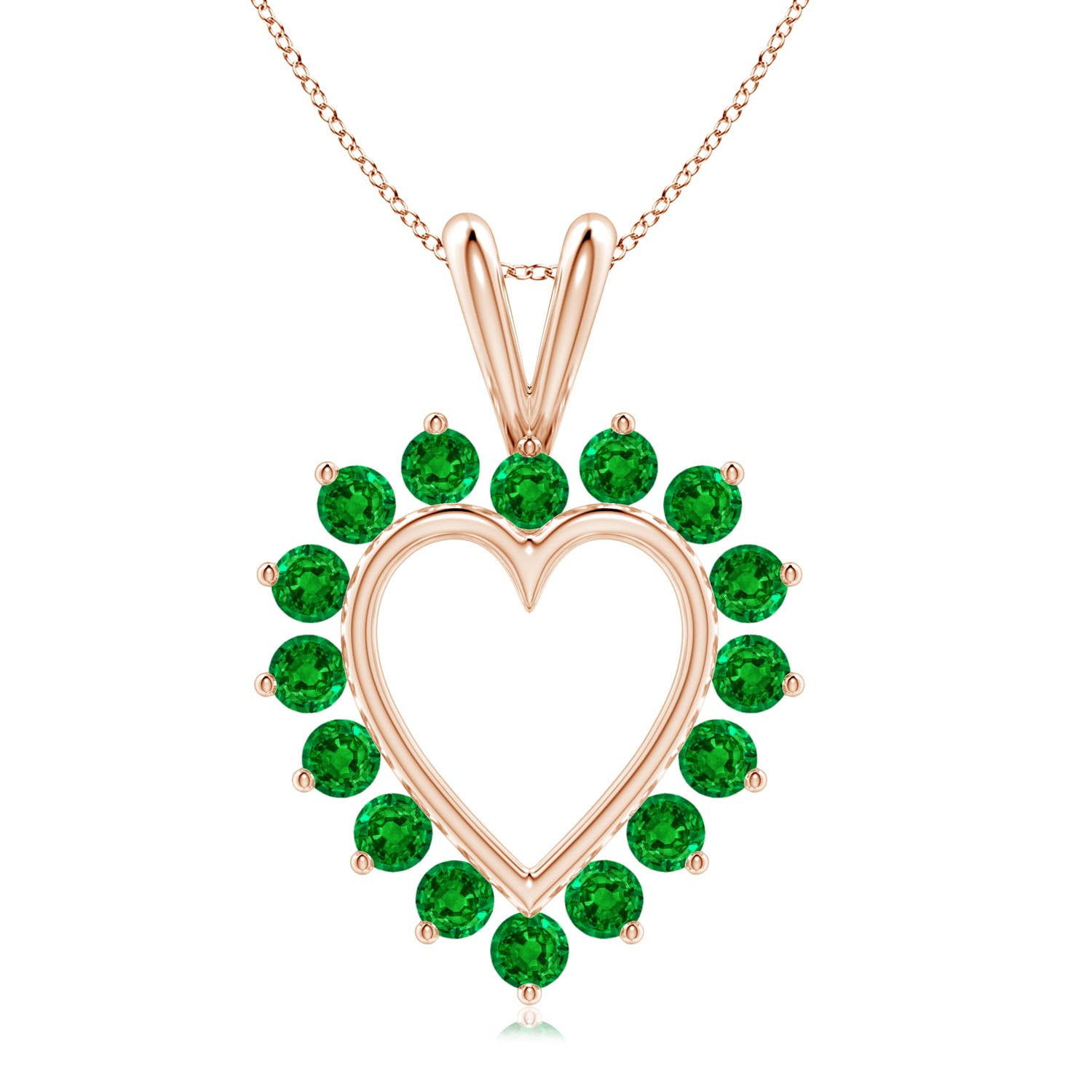 Premium - Lab-Grown Emerald / 0.72 CT / 14 KT Rose Gold