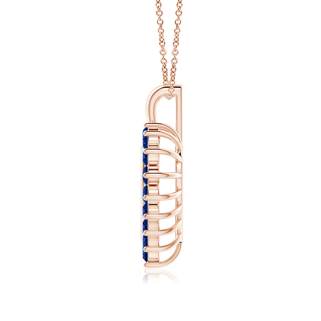 2mm AAAA Sapphire Open Heart Pendant in Rose Gold - side_1