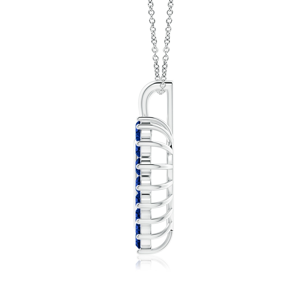 2mm AAAA Sapphire Open Heart Pendant in White Gold - side_1