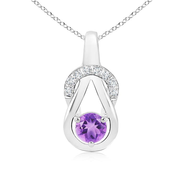 A - Amethyst / 0.55 CT / 14 KT White Gold