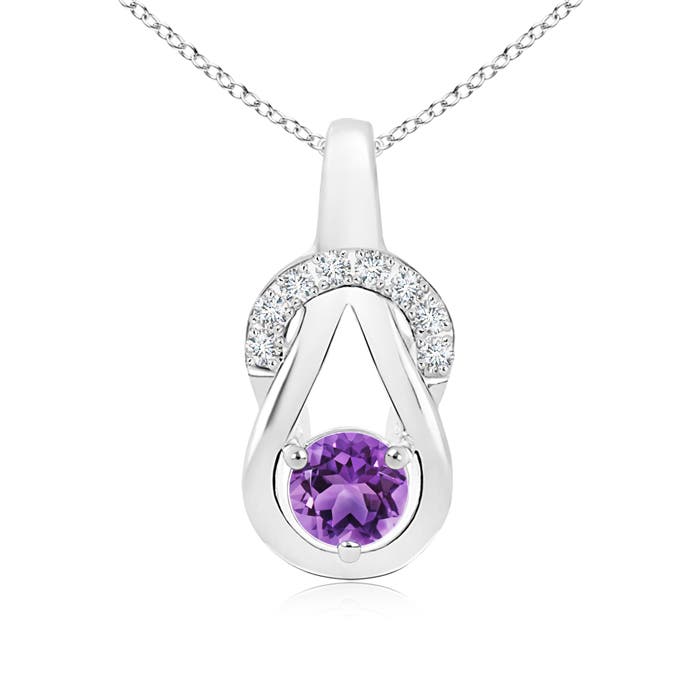 AA - Amethyst / 0.55 CT / 14 KT White Gold