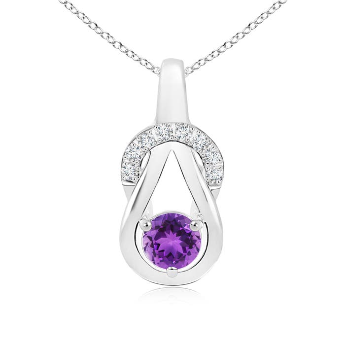 AAA - Amethyst / 0.55 CT / 14 KT White Gold