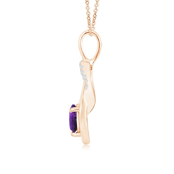 AAAA - Amethyst / 0.55 CT / 14 KT Rose Gold