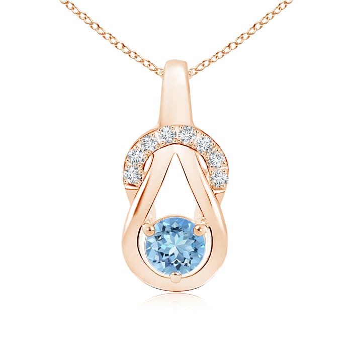 AAAA - Aquamarine / 0.5 CT / 14 KT Rose Gold